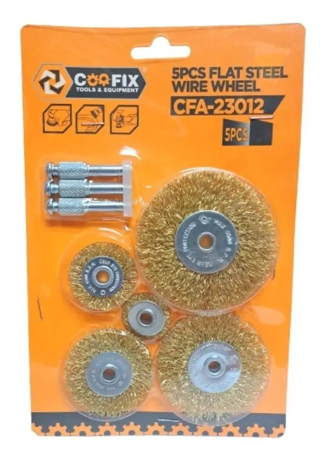 COOFIX JUEGO DE CEPILLOS CIRCULARES DE ACERO 5PZA 1/4 CFA-23011
