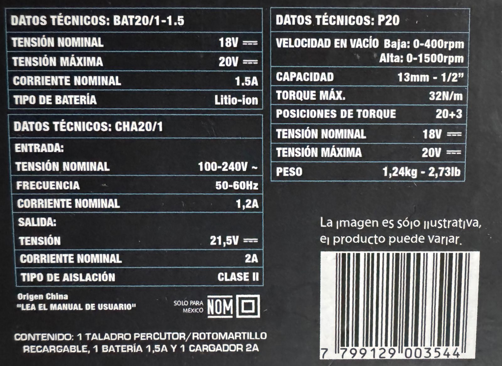 ENERGY ATORNILLADOR RECARGABLE 13MM 20V - Imagen 2