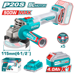 TOTAL AMOLADORA A BATERIA 20V 115MM TAGLI261521